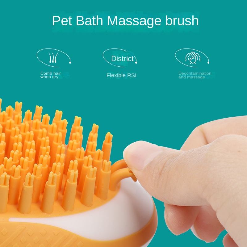 Dog Cat Bath Brush 2-in-1