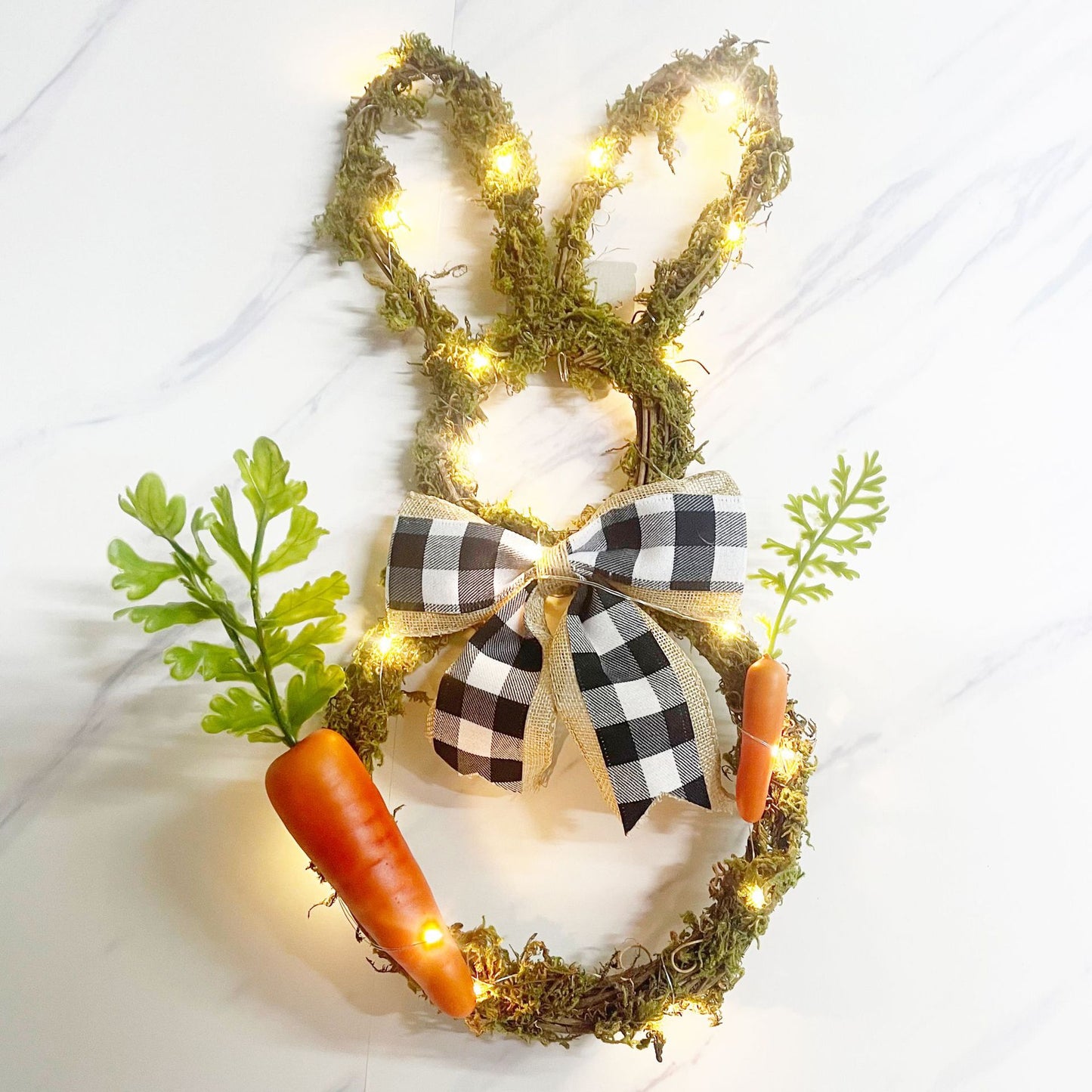 Easter Bunny Wreath Rattan Circle