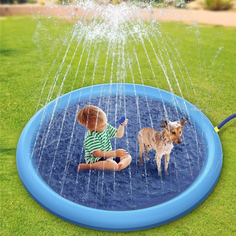 Non-Slip Splash Pad For Kids And Pet Dog Pool Summer Outdoor Water  Play Mat