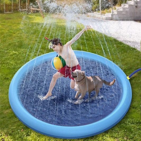Non-Slip Splash Pad For Kids And Pet Dog Pool Summer Outdoor Water  Play Mat