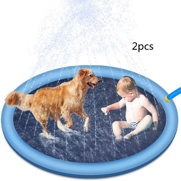 Non-Slip Splash Pad For Kids And Pet Dog Pool Summer Outdoor Water  Play Mat