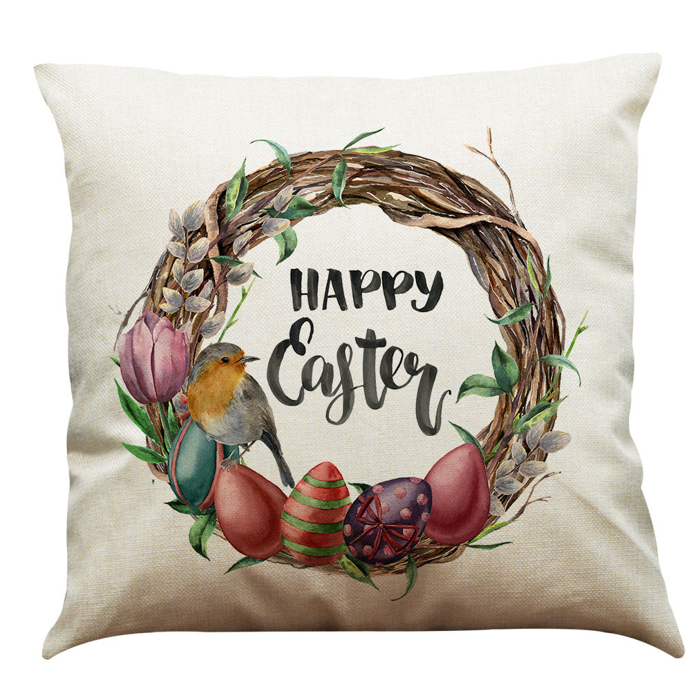 Easter Bunny Cotton & Linen Pillowcase