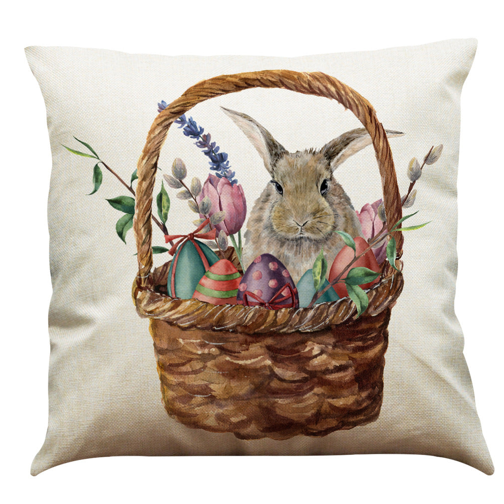 Easter Bunny Cotton & Linen Pillowcase