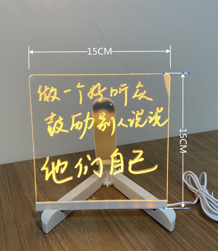 LED Night Light Creative Message Board Holiday Lamp With 7Pens USB LED Desk Lamp