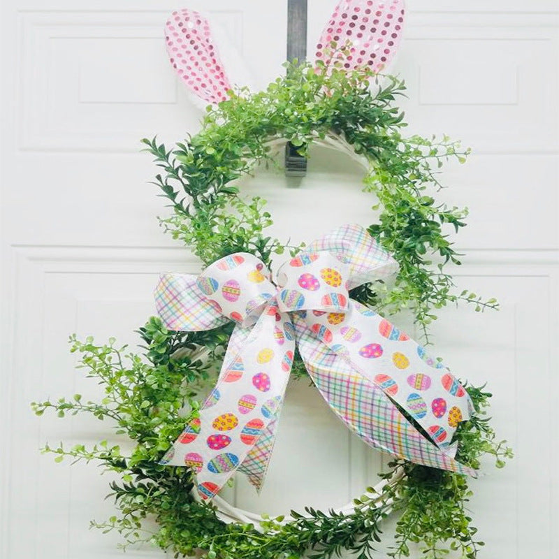 Easter Bunny Wreath Rattan Circle