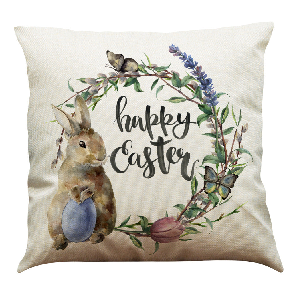 Easter Bunny Cotton & Linen Pillowcase