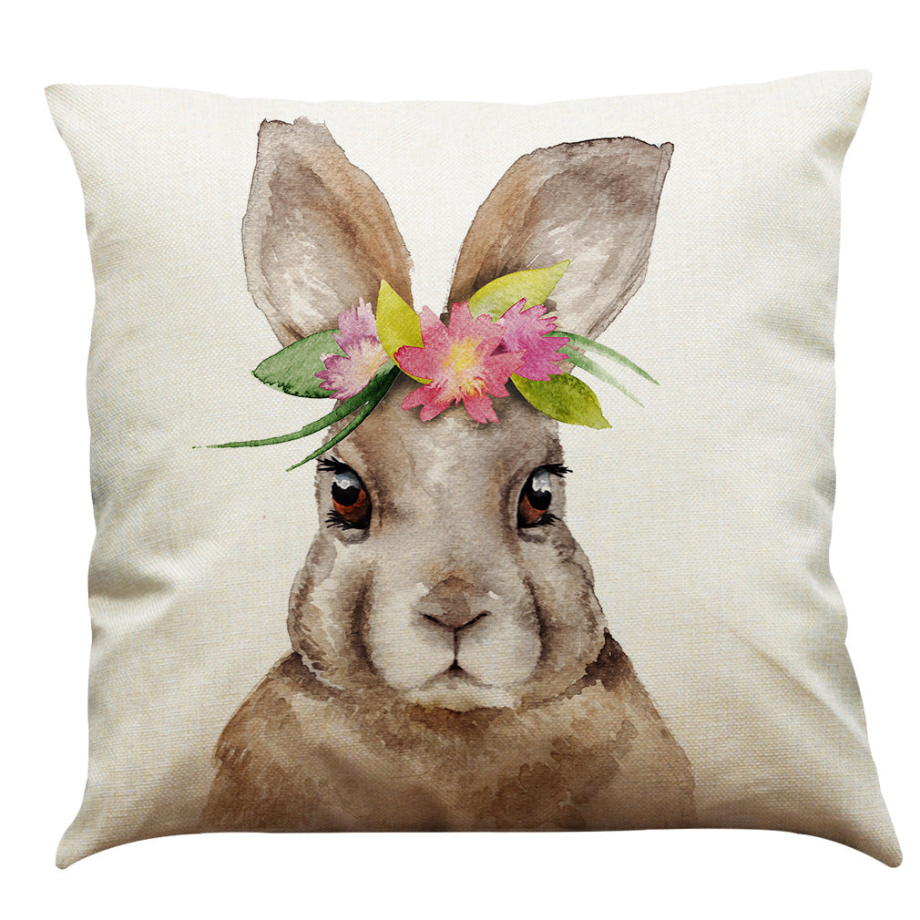 Easter Bunny Cotton & Linen Pillowcase