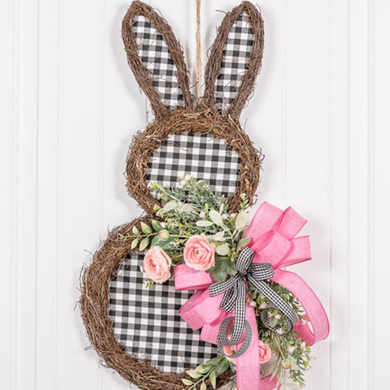 Easter Bunny Wreath Rattan Circle