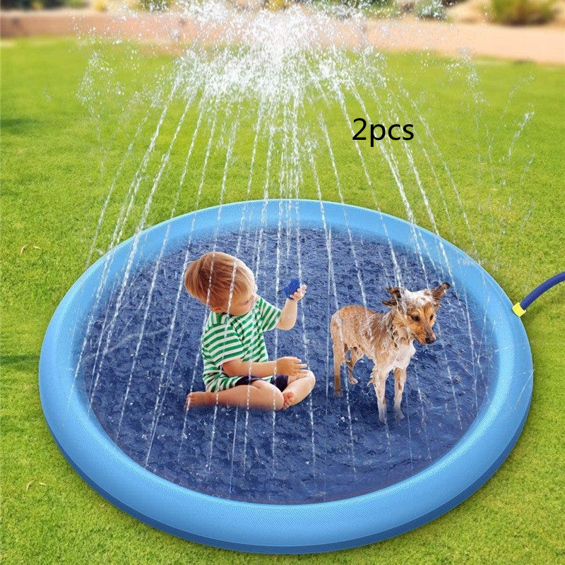 Non-Slip Splash Pad For Kids And Pet Dog Pool Summer Outdoor Water  Play Mat