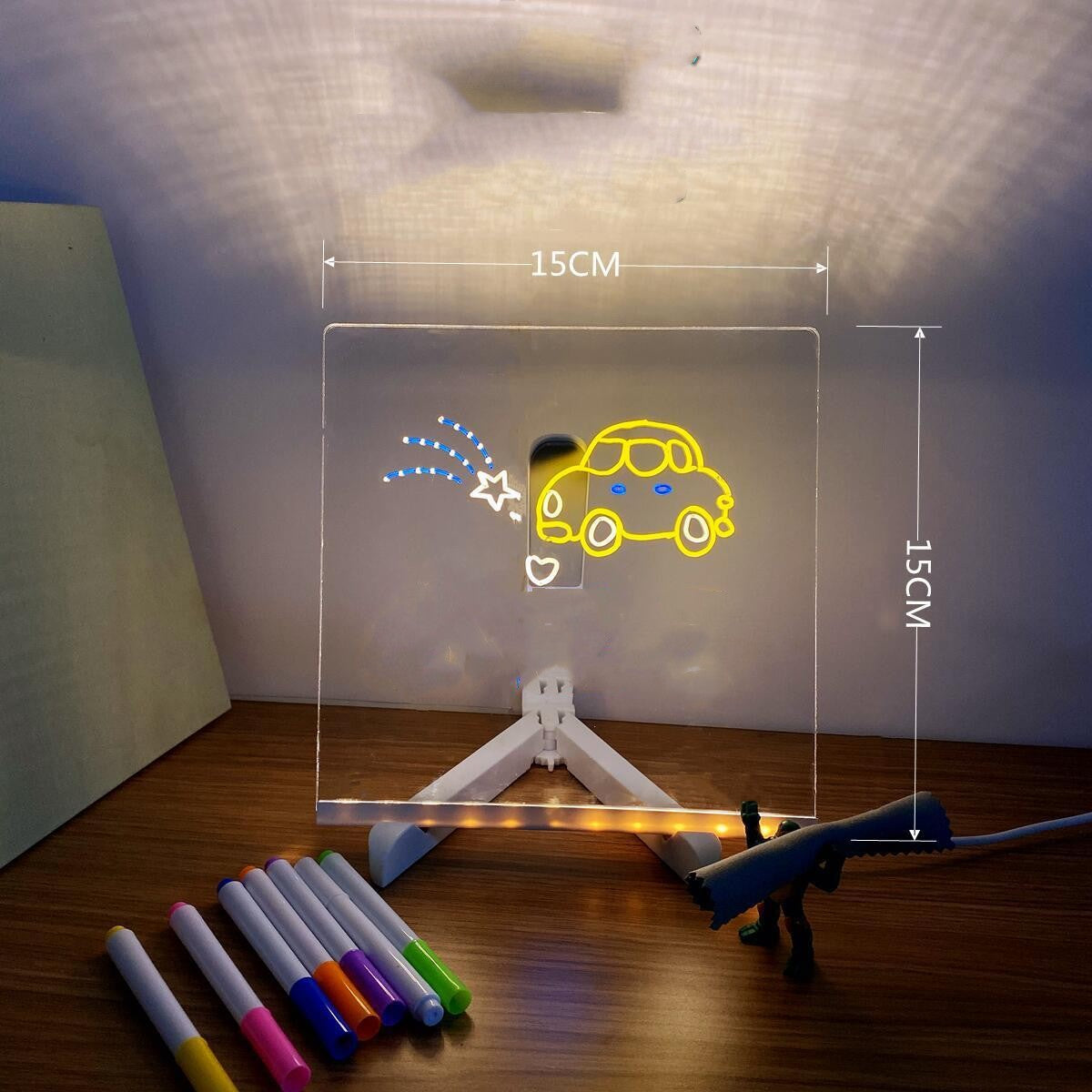 LED Night Light Creative Message Board Holiday Lamp With 7Pens USB LED Desk Lamp