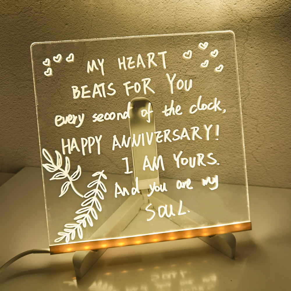 LED Night Light Creative Message Board Holiday Lamp With 7Pens USB LED Desk Lamp