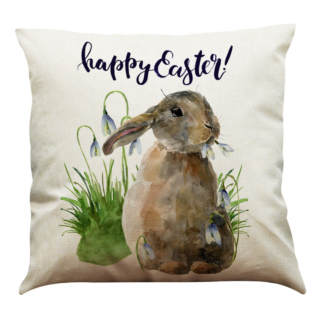 Easter Bunny Cotton & Linen Pillowcase