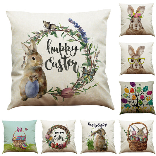 Easter Bunny Cotton & Linen Pillowcase